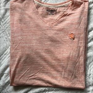 Express Orange Short Sleeve Tee with Textured Fabric